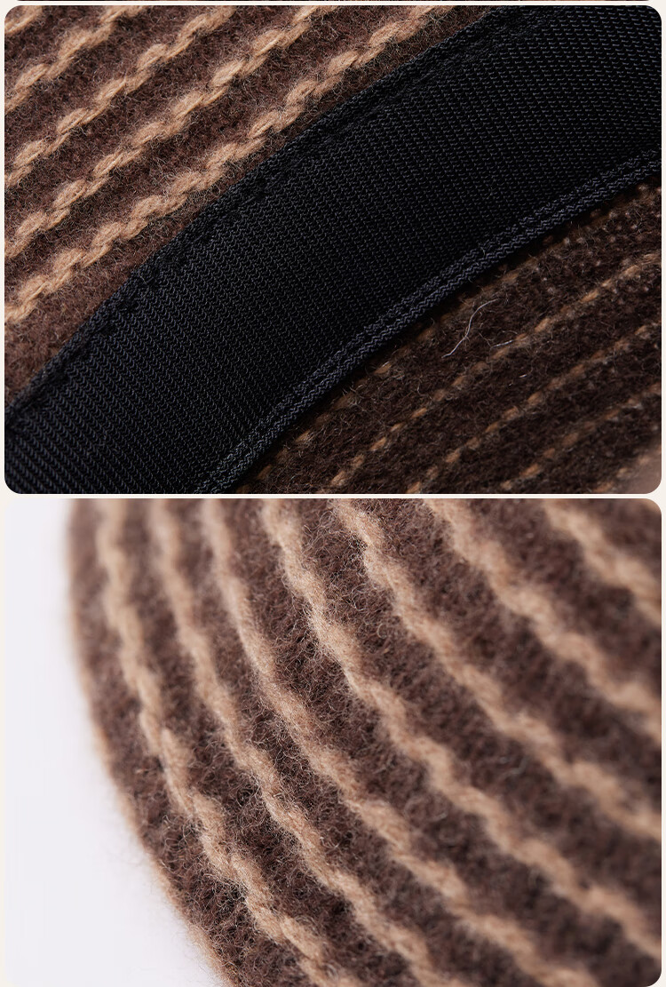 JIUMU Wool Warm Fisherman Hat Autumn Winter Slim Face Bucket Hat Elegant Fedora Winter Windproof Cold Resistant Hat for Women 8