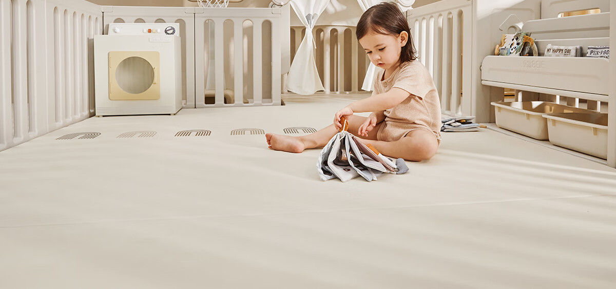 Beiyi Baby Playpen Crawl Mat Protective Fence Rainbow Floor Playpen 150x200cm 4