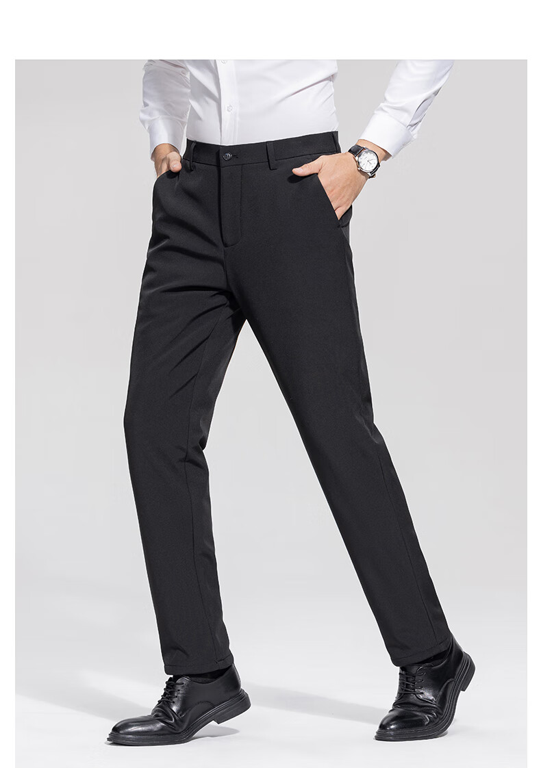 TUCANO Men's Down Pants, Fleece-Lined Warm Duck Down Pants, Outdoor Windproof Cotton Pants, Thickened Winter Casual Pants for Men 6