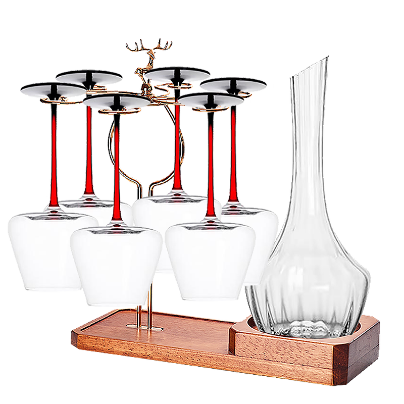 QINGPINGGUO Red Wine Glass Decanter Set Crystal Glass 720ml Large Capacity Stemmed Wine Glass New Year Gift