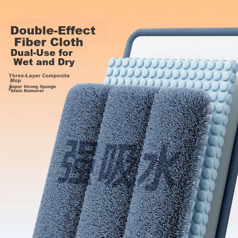 Jiabangshou Flat Mop, 40cm, 2 Cloth Pads, Household All-In No Hand Washing Required, 2026 Model with Bucket, Complete Set of Mop, Floor Cleaning Tool