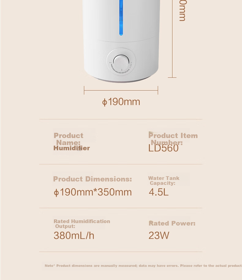 Deli Air Humidifier for Home Bedroom, High Mist Output Water Replenisher, Dorm Quiet UV-C Sterilizing Spray Device, Office Desk Nebulizer, Birthday And Holiday Gift 17