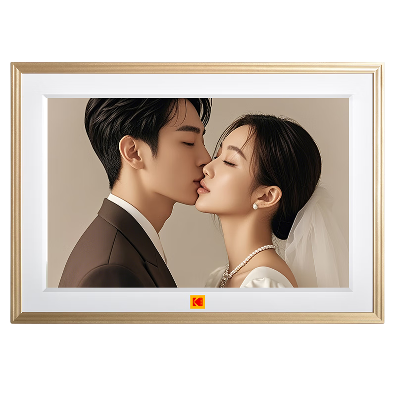 KODAK 1018 Digital Photo Frame 10.1-inch HD Smart Electronic Album Desktop Wall-Mountable Wedding Gift Photo Video Player Gold 2nd Generation