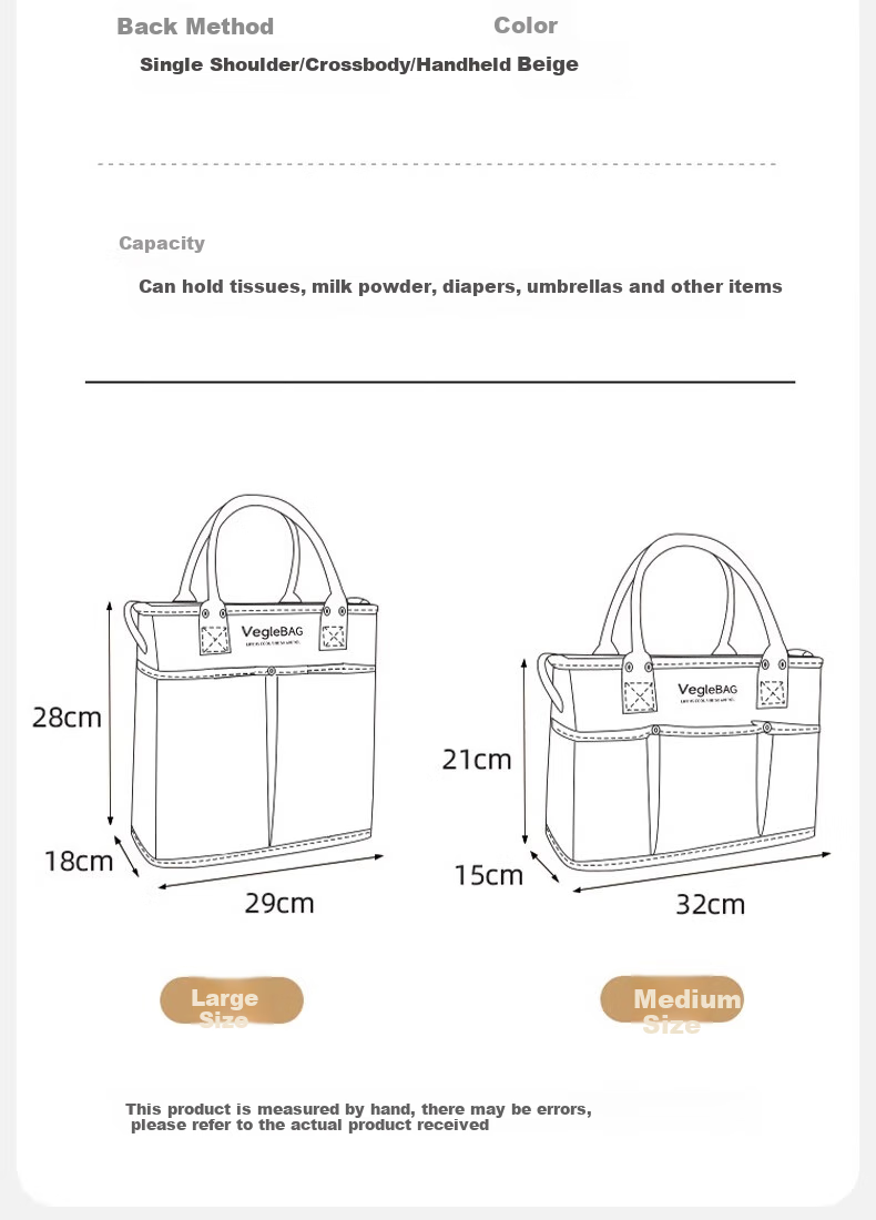 FENYE Mommy Bag, Lightweight And Stylish Handbag for Mothers And Babies, Crossbody Bag for Outdoor Use, Beige 14