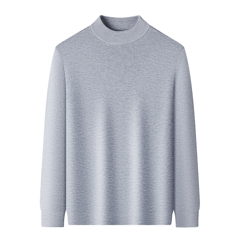 ROMON Men's Half Turtleneck Sweater Autumn Lightweight Warm Comfortable Knit Pullover Mid-Young Base Layer Winter Wear Size M Blue
