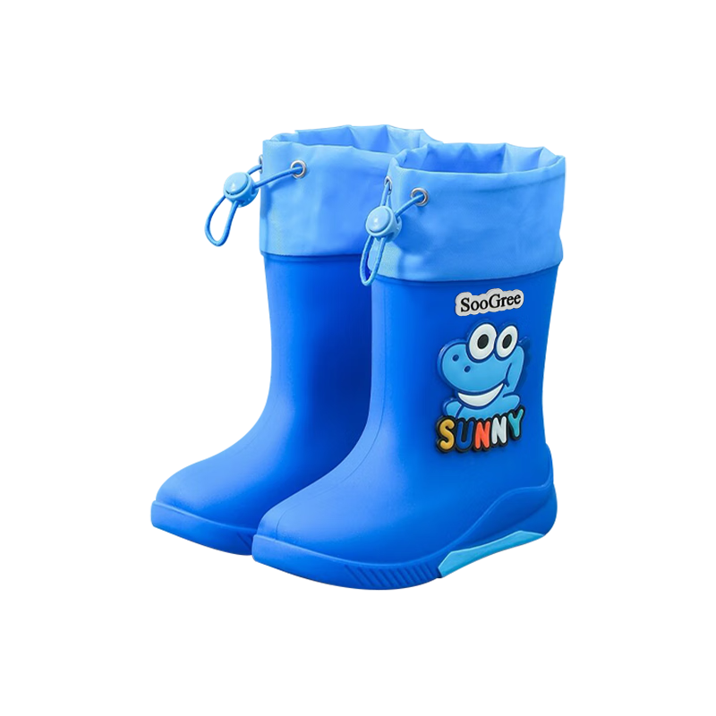 SooGree Kids Waterproof Non-Slip Durable Rain Boots Cute Cartoon Splash-Proof Outdoor School Shoes for Boys and Girls 1