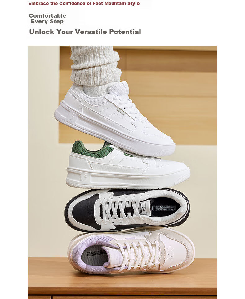 361° Women's Classic White Shoes for Autumn School Season Casual Board Shoes 682536622-1 3