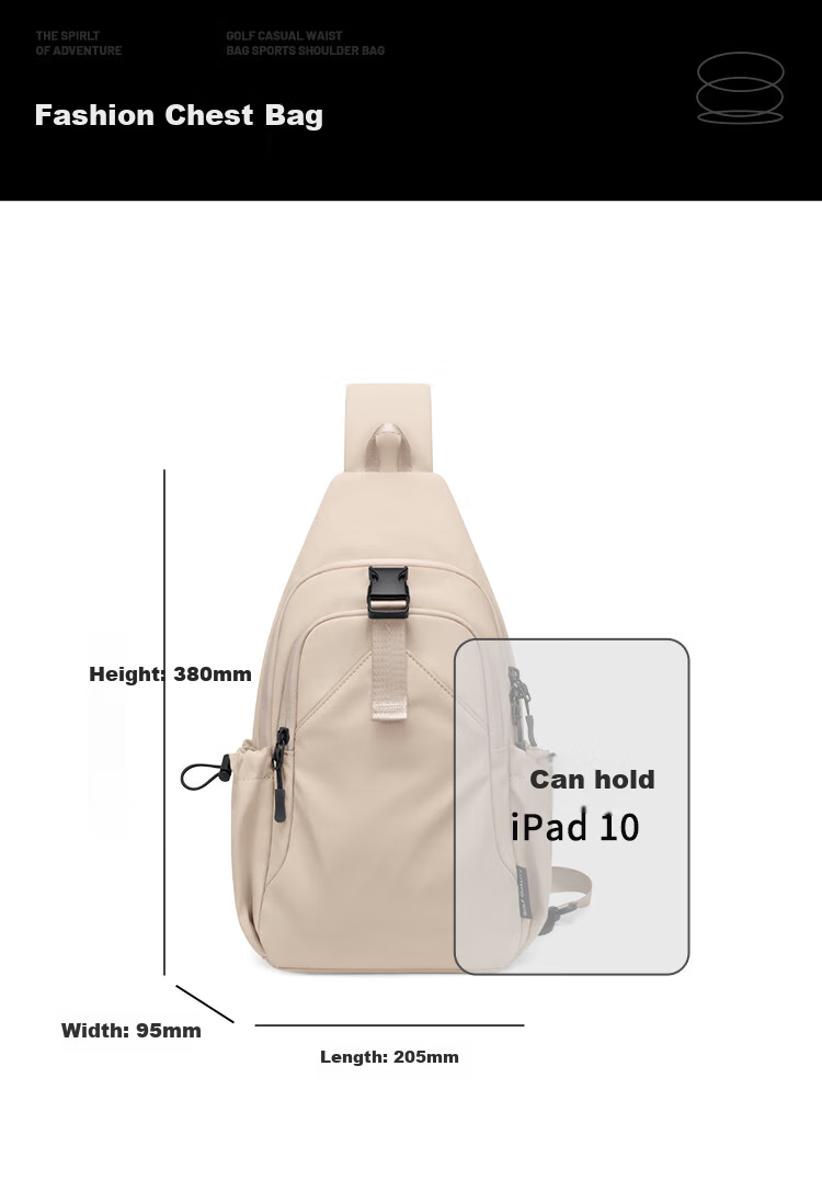 GOLF Chest Bag, Unisex Crossbody Bag, Casual Shoulder Bag for Men And Women, Phone And IPad Pouch, Outdoor Cycling Sports Small Backpack 12