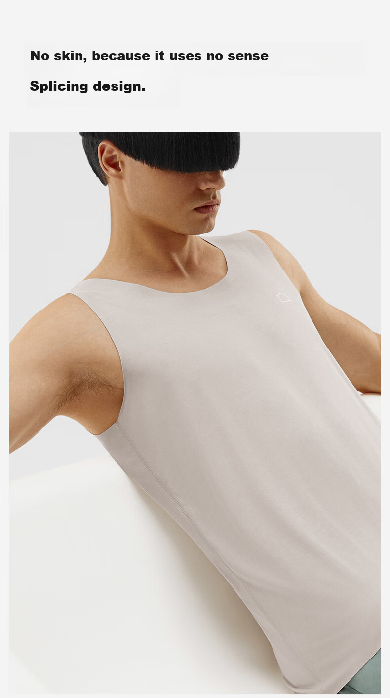 Bananain Sisi 508S Men's Modal Form-Fitting Tank Top, Silk-Like Cool Sensation Sleeveless Undershirt, Summer Sleepwear Loungewear 11