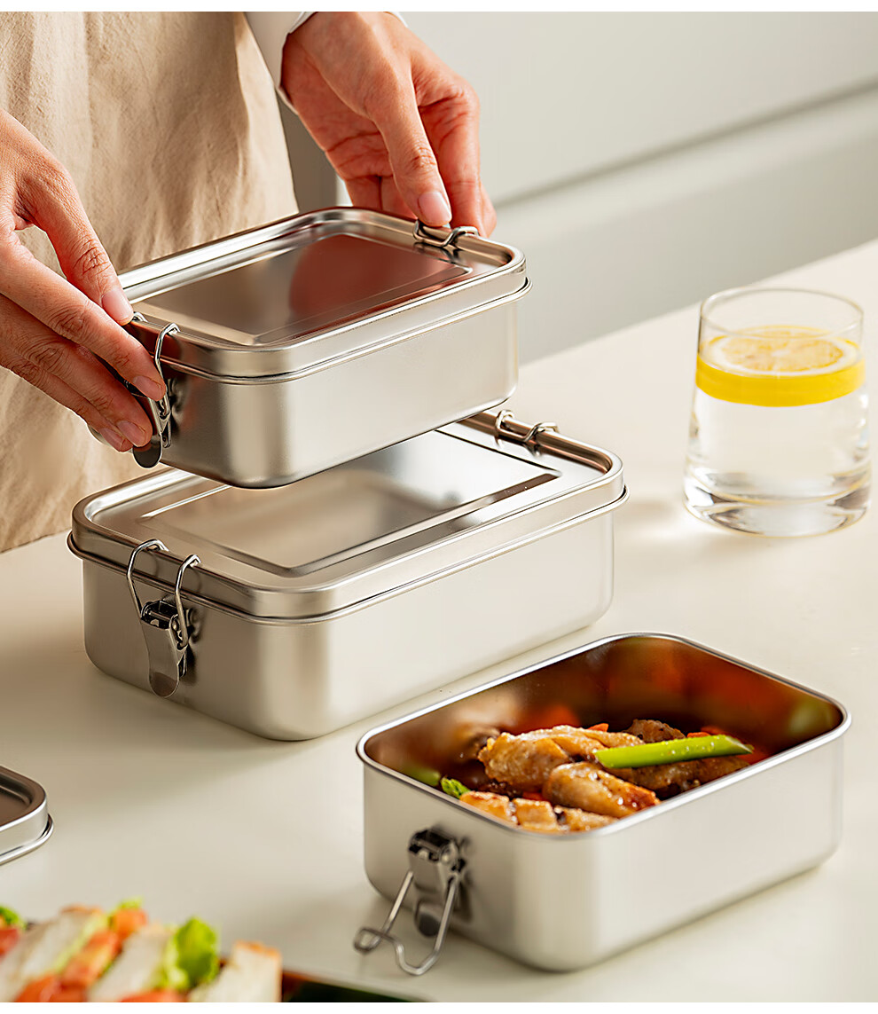 KATEI STORY Japanese Stainless Steel Lunch Box 316 Food Grade with Lid Office Worker Vintage Canteen Steamed Rice Bento Box 4
