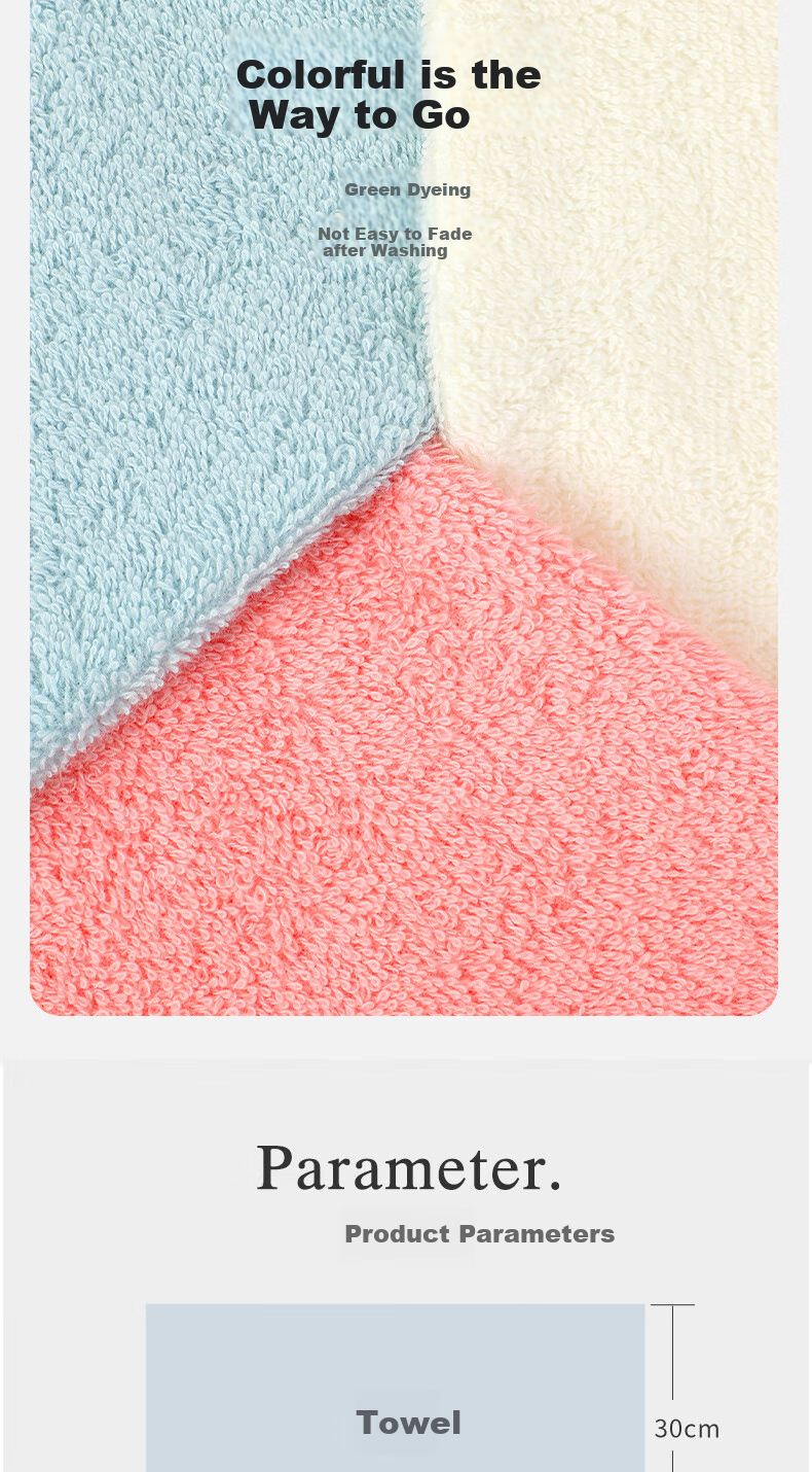 Grace Pure Cotton 5A Antibacterial Towel for Women, Home And Hotel Use, Men's Solid Color Satin Edge Face Towel, All-Cotton Blue + Gray Sports 6