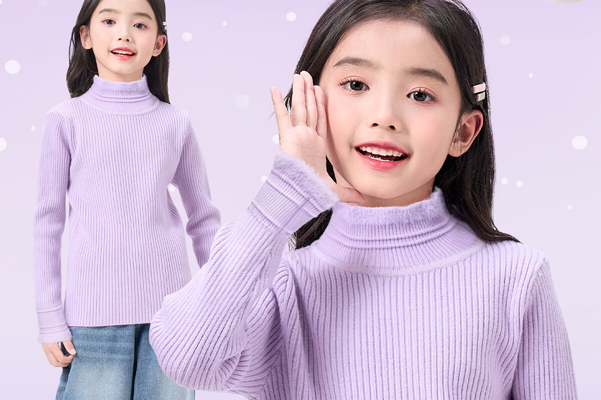 TonLion Girls Soft Skin-Friendly Warm Knit Sweater Faux Mink Fleece Pullover White 140 2