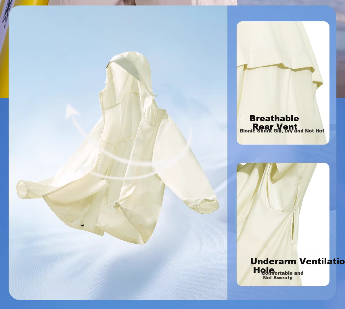 CAMEL Women's Loose Breathable Sun Protection Jacket, Outdoor Beach Coat for Men A35BA68129 L 14