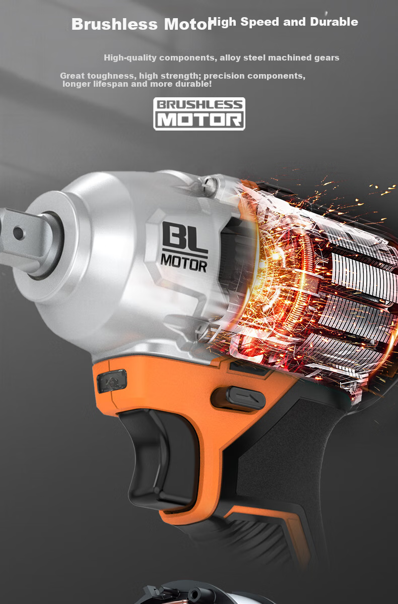Dayi Electric Wrench, High Torque, 6.0Ah Lithium Battery, Brushless Impact Wrench, Rechargeable Pneumatic Impact Tool, E450-6D 3