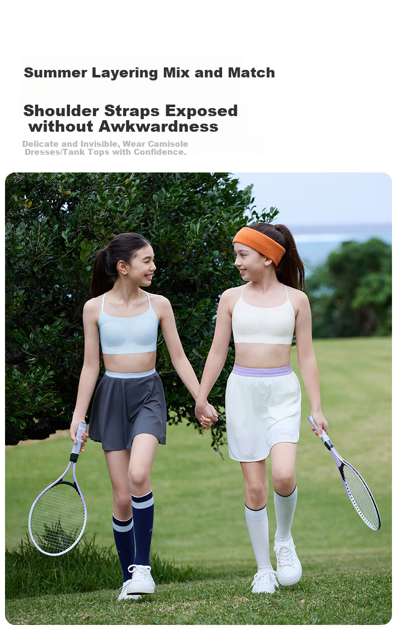 Like UU Thin Strap Bra for Female Students in Middle And High School, Puberty Underwear, Girls' Bra, Lightweight And Breathable Camisole 7