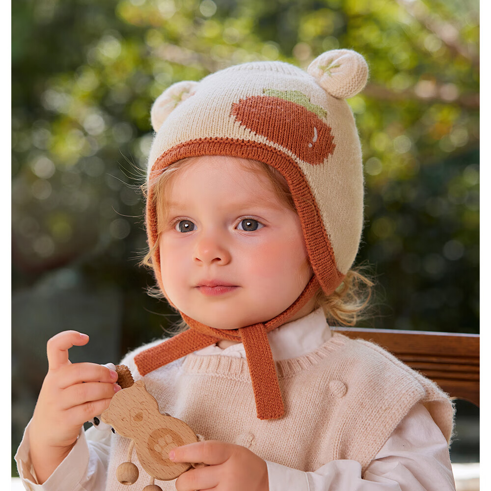 Beitais Baby Hat Autumn Winter Infant Boys Girls Wool Knit Warm Windproof Thickened Ear Protection Cap 19