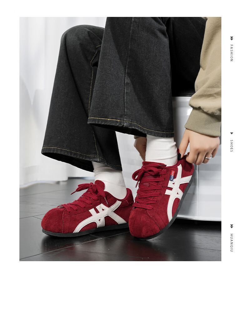 Global Red Vintage German Training Shoes Women's 2026 New Height-Increasing Sports Casual Soft Sole Sneakers 19