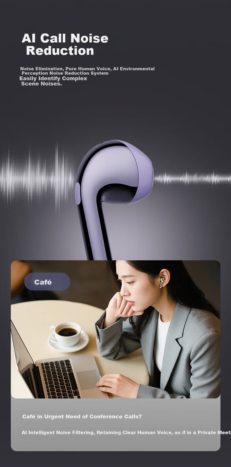 EDIFIER New Product Lolli Air True Wireless Bluetooth Earphones, Spatial Audio, Translation Headphones, Translation Device, Compatible with Apple Huawei Xiaomi Phones, Ice Purple, Graduation Gift 12