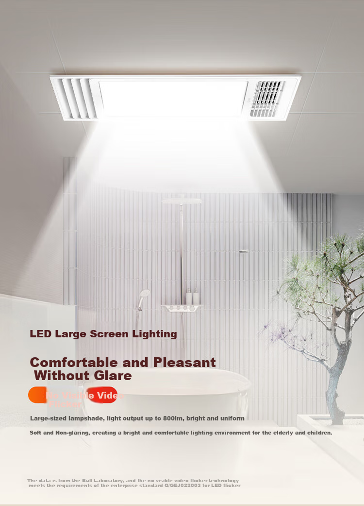 BULL Wind Heating Bathroom Heater, 2500W, Heating And Blowing Air, Ventilation And Lighting Integrated, Button Switch GY25AJZ 9