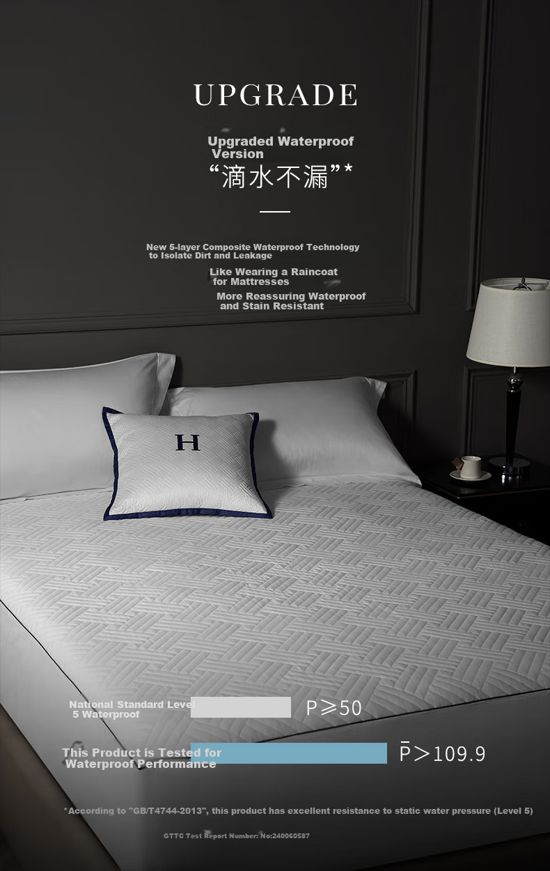 Canasin Hotel-Style Fitted Sheet, Mattress Protector, Waterproof And Dirt-Proof Protective Cover, Machine Washable, 1.5x2 Meters 2