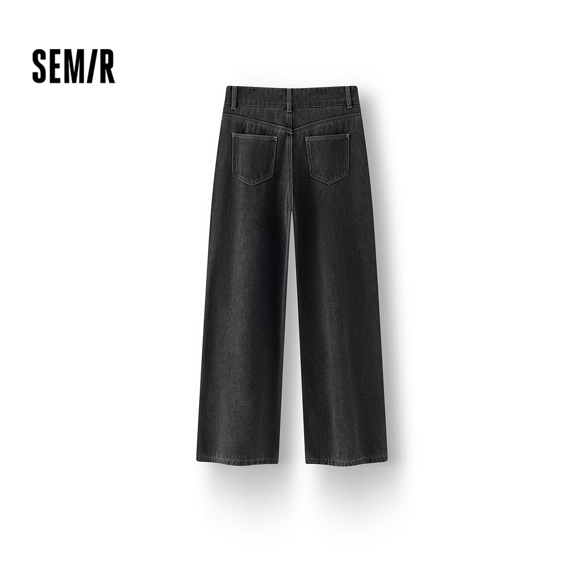 Semir Senrou Women's Winter Fleece-Lined High-Waist Straight-Leg Jeans 2025 Cool Style Floor-Length Pants 109725124006