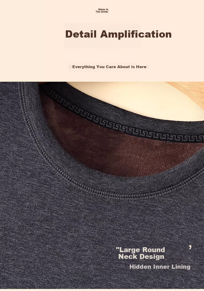 LangSha Thermal Underwear for Men, New Autumn And Winter 2026 Collection, Warm Fleece-Lined Thickened 7A Antibacterial German Fleece Heating Autumn Top And Pants for Me 13