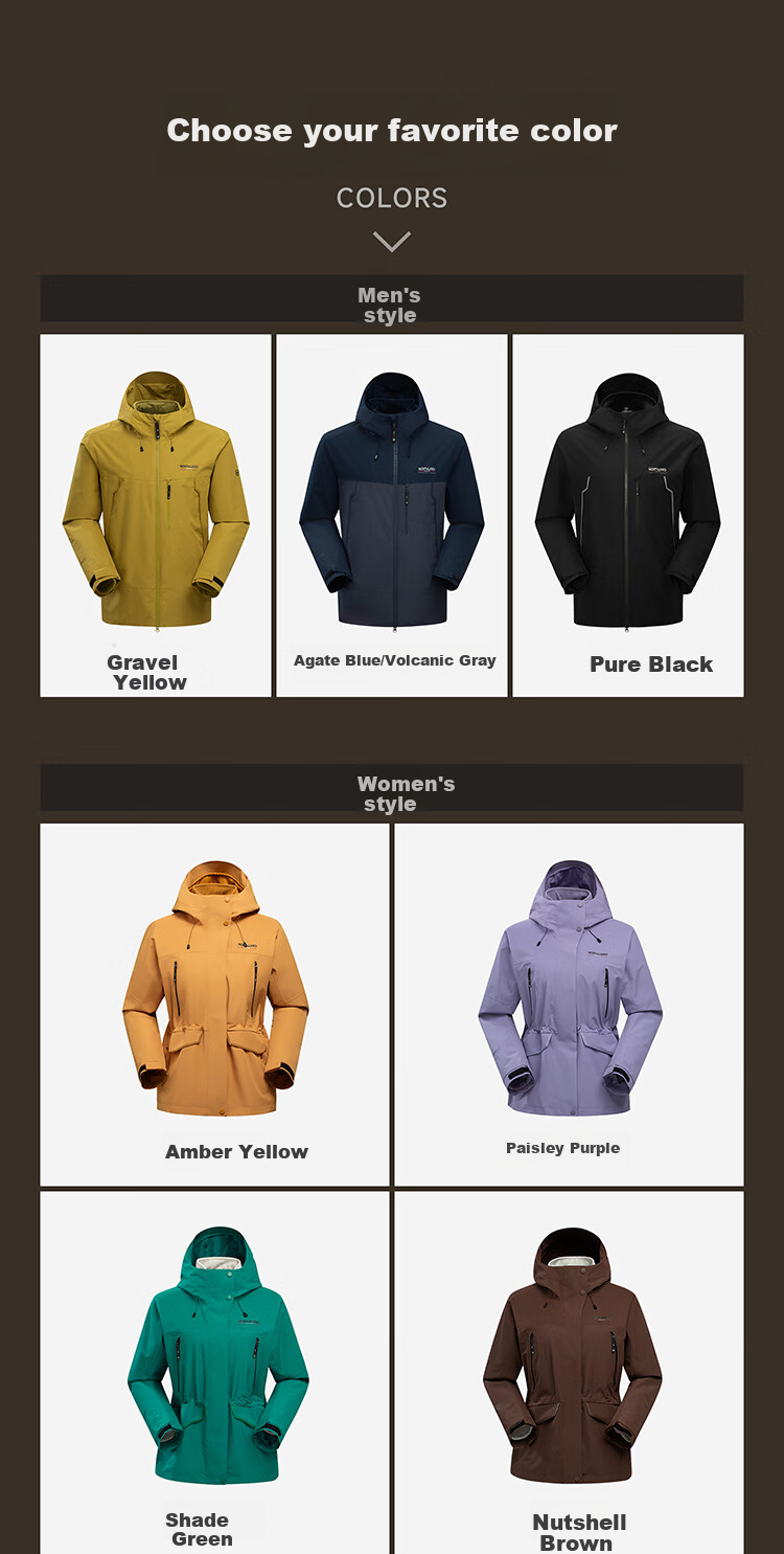 NORTHLAND [Huyanglin 3.0] Women's Three-In Outdoor Jacket, Water-Repellent And Windproof, for Hiking And Mountaineering, Two-Piece Set 19