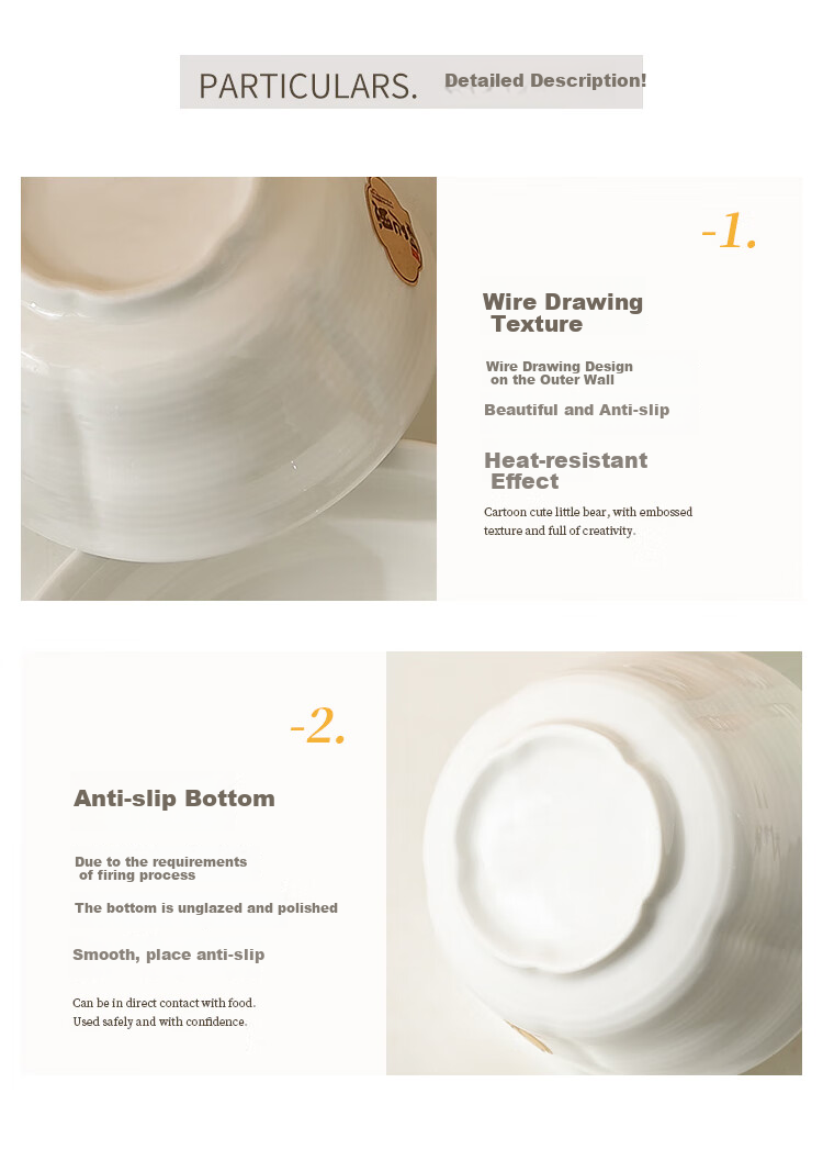 Linien Ceramic Bowl And Plate Set, Nordic Simple Solid Color Plates And Bowls, 10-Piece Set for Home Use, Microwave Safe, Cream White Color 8