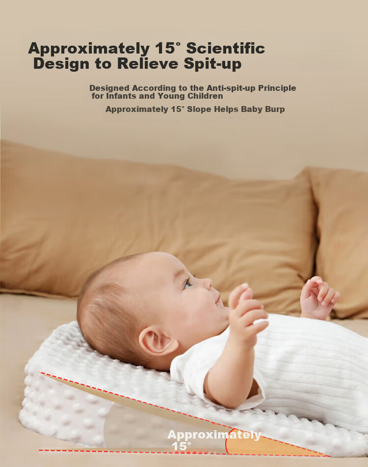 Aibaoshi Baby Inclined Pillow, Infant Anti-Reflux Aid, 0-6 Months Newborn Incline Pad Bear S707 4