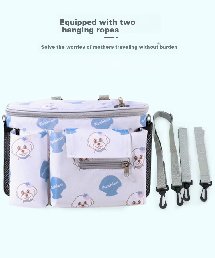 9I9 Baby Stroller Organizer Bag, Mommy Bag, Toddler Car Storage Pouch, Large Capacity Cartoon Design with Touchscreen Function for Outdoor Use 6