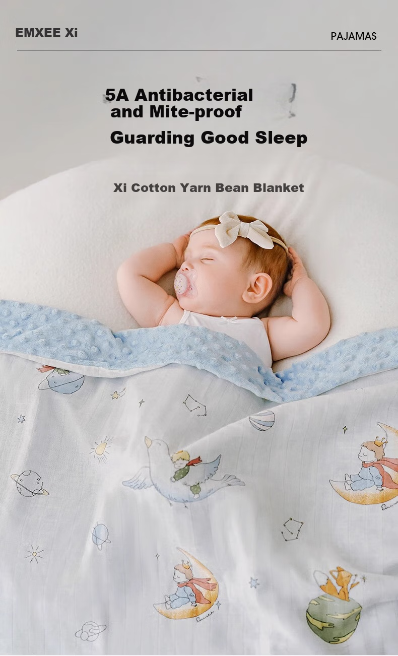 EMXEE Bean Bag Blanket, Children's Quilt for All Seasons, Kindergarten Nap Blanket, Baby Bean Bag Quilt, Encounter Little Prince 1
