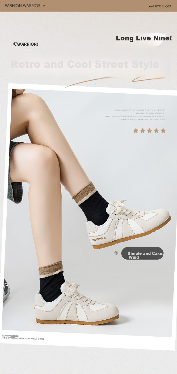 Huili Women's Shoes, Agan Shoes for Women, 2026 Summer Simple Training Shoes, Retro Footwear, Deep Beige Light Beige, Size 35 (225mm) 1
