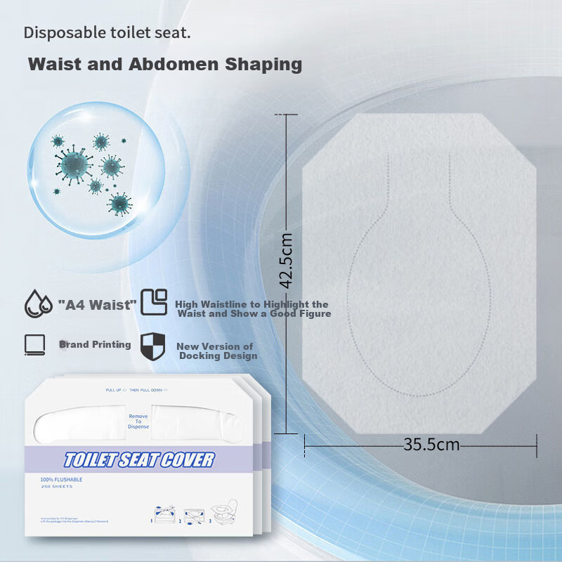 Xingfang Disposable Toilet Seat Covers, Soluble Water-Soluble Toilet Seat Pads for Postpartum Women, 250 Sheets