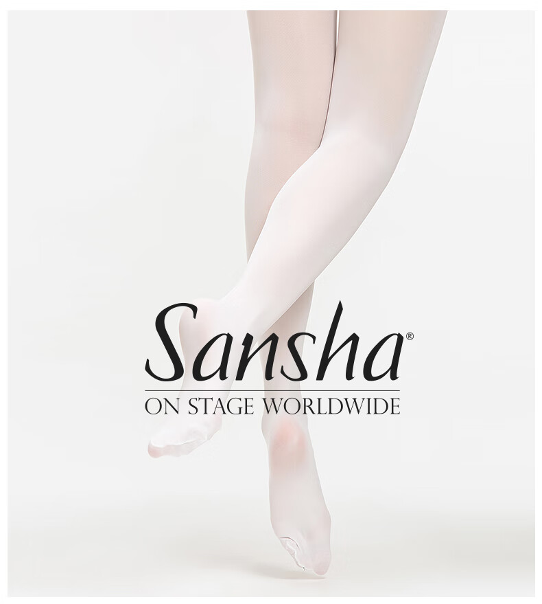 Sansha Ballet Dance Tights for Women, Anti-Snag Super Stretch Performance Socks, White, M (120-140CM) 1