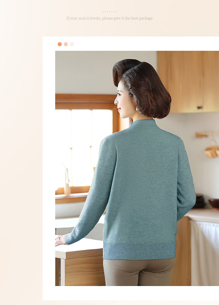 Past Mom Women's Winter Thickened Base Shirt High Elastic Fleece Knit Sweater Light Purple 4XL 6