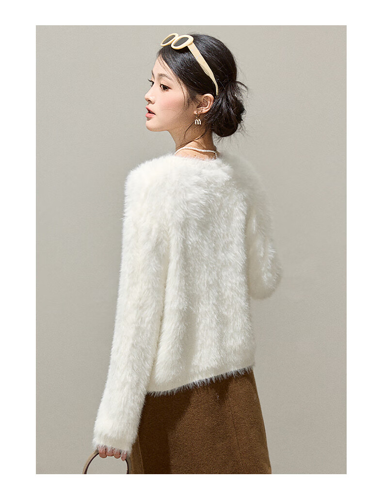 :CHOCOOLATE IT Bow Knit Sweater Women's Spring Autumn New Design Chanel Style Cardigan Pink One Size 17