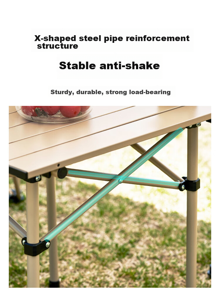 Suncojia Outdoor Portable Folding Table And Chair Set, Egg Roll Table, Multifunctional Outdoor Table And Chair 7-Piece Set 3