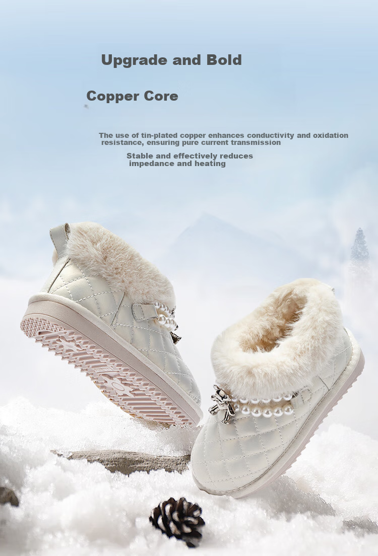 BALABALA Kids Snow Boots Girls Fleece Lined Thickened Winter Short Boots Non-Slip Fashionable 2