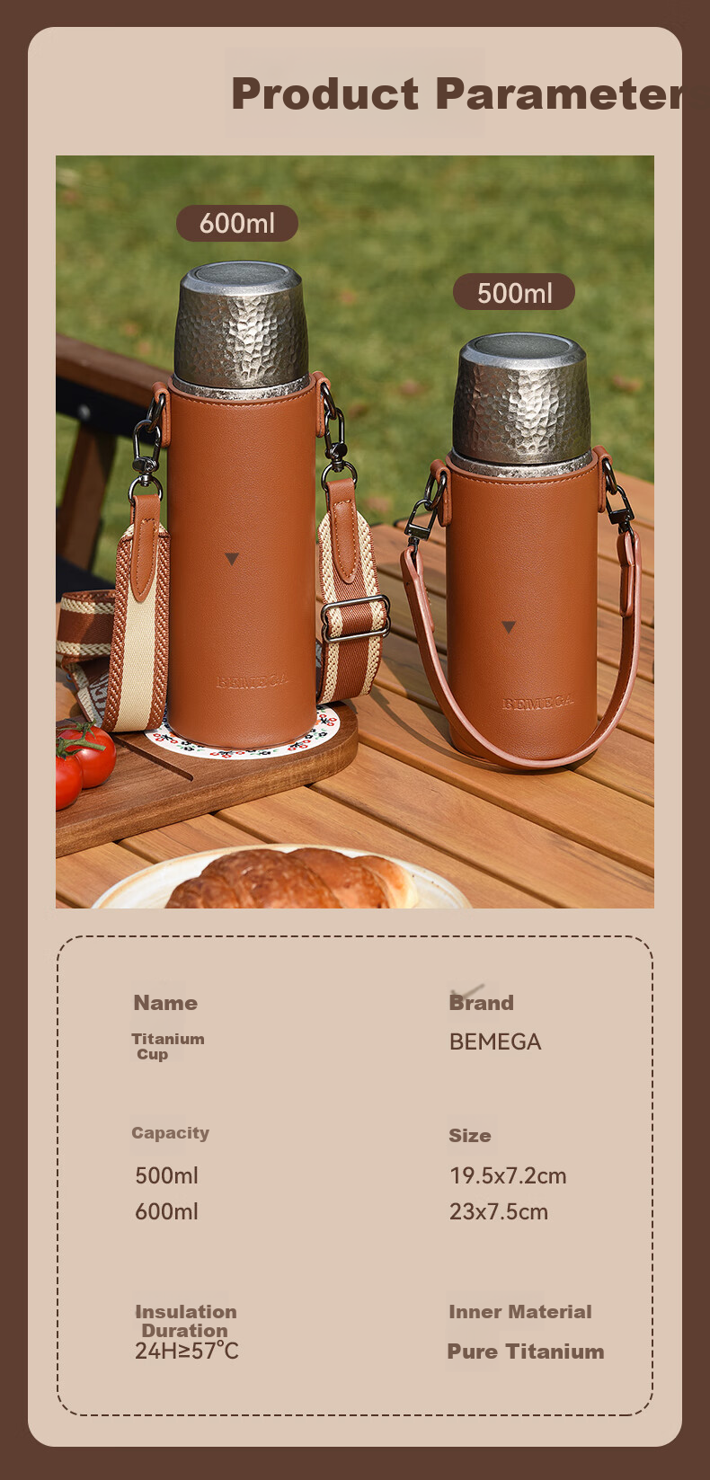 BEMEGA Pure Titanium Insulated Mug for Women And Men, Stylish 2025 New Model Sold by JD, Titanium Cup with Tea Infuser And Water Separatio 15