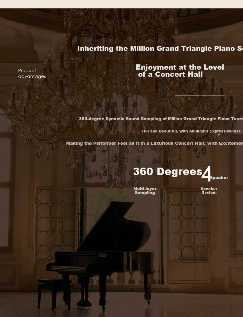 The ONE Langlang Endorsed Digital Piano with 88 Weighted Keys, Upright Design for Adults And Children Beginners, Smart Digital Piano TOP2 Deep Brow 6