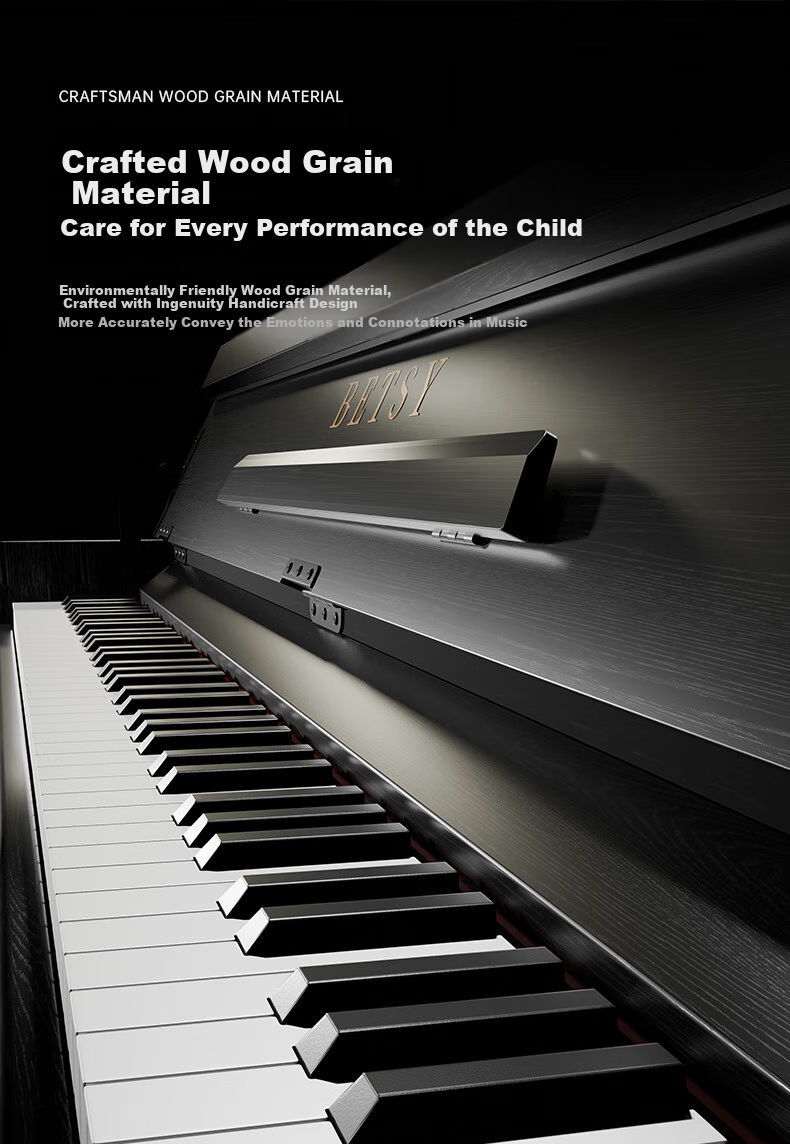 Betsy Digital Piano, Heavy Hammer 88 Keys, Exam-Ready, for Adults And Beginners, Smart Upright Electronic Piano B806, Glossy Black, with Bench 21