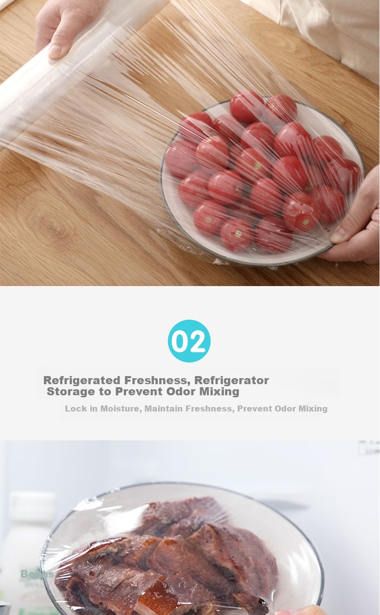 CHAHUA Disposable Cling Film, Microwave-Safe High-Temperature Resistant Refrigerator Large-Size Food-Grade Wrap, 30cm*100m 3