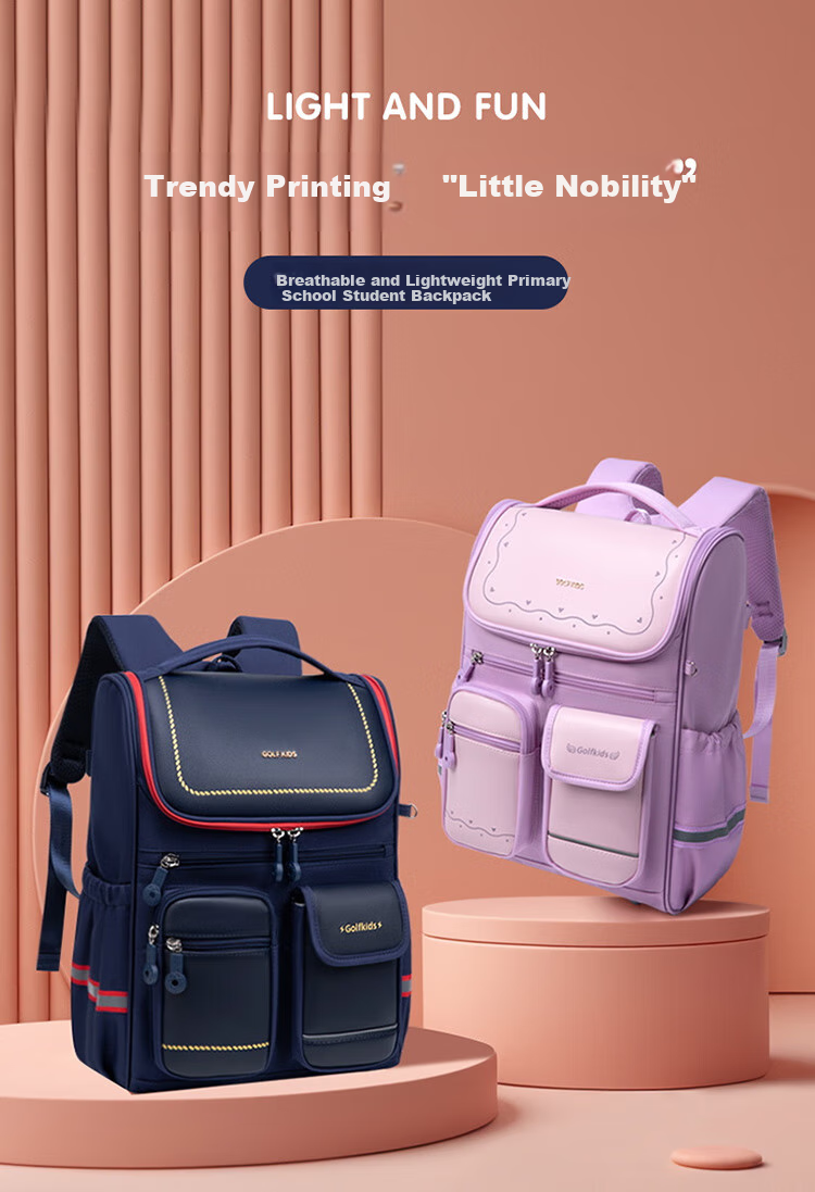 GOLF Backpack for Primary School Students, Boys And Girls Grades 1-3, Children's Lightweight Double Shoulder Bag with Spine Protection, Children's Day Gift, Stylish Desig 2