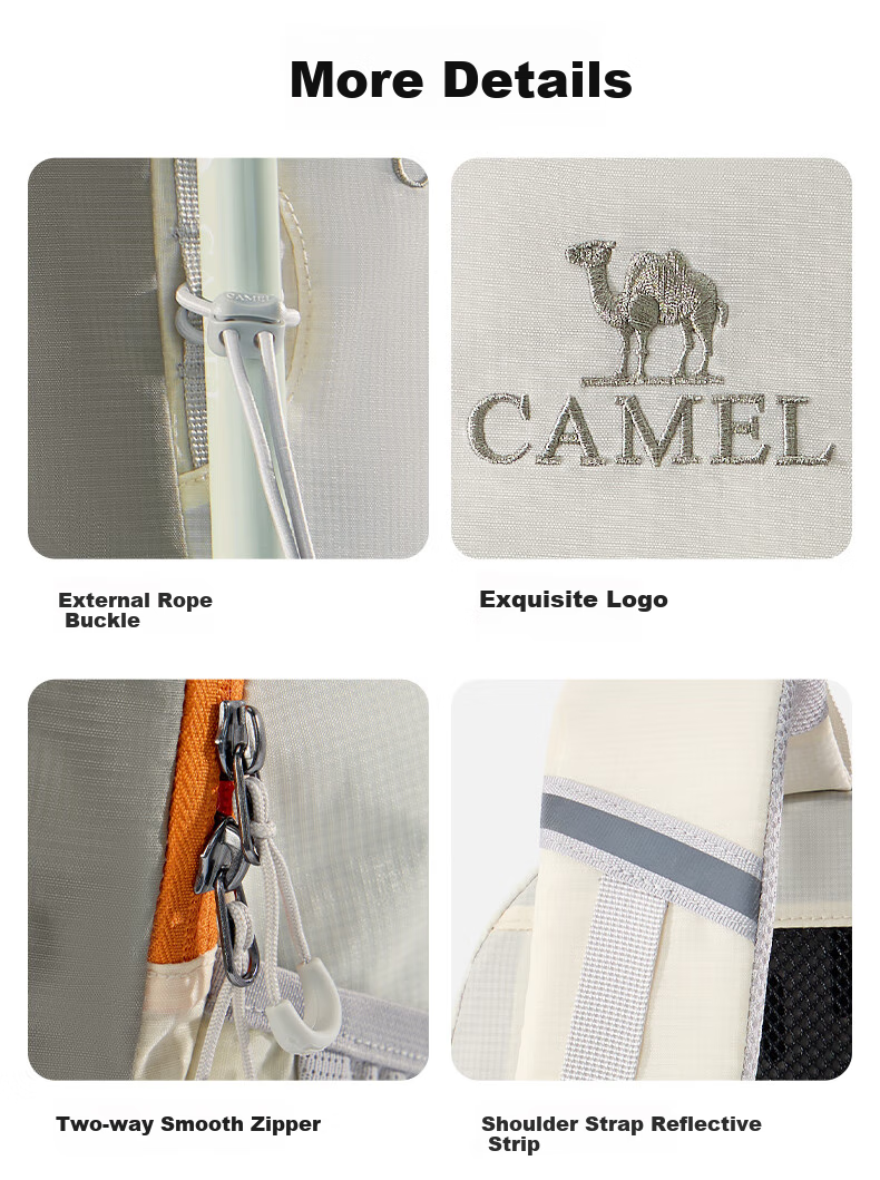 CAMEL Cloud Stream Oxygen Pack, Outdoor Hiking Backpack, Sports Travel Trekking Waterproof Rucksack, Beige 19