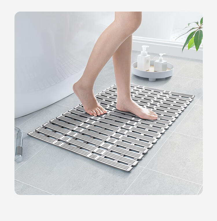 JD Jingzao TPE Water-Repellent Bathroom Mat Non-Slip Shower Mat Anti-Slip Bath Mat for Toilet 50x80cm 11