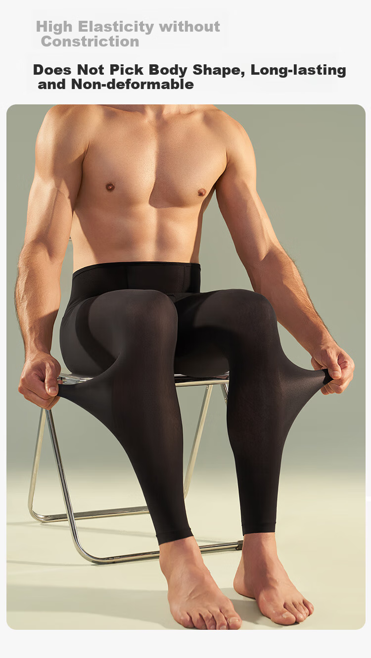 GUJIN Thermal Underwear for Men, Autumn And Winter Ultra-Thin Base Layer Pants, Seamless Face Mask Pants, 7A Antibacterial Large Size Base Layer Men's Autumn Pants Underwear 5