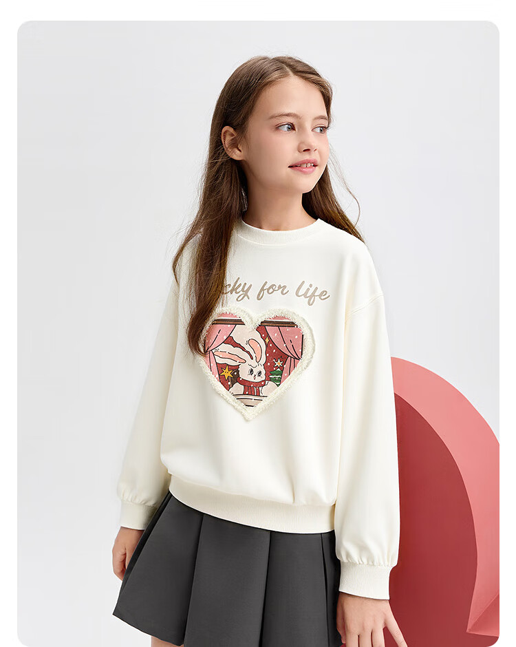 BALABALA Children's Clothing, Girls' Sweatshirt, Autumn T-Shirt for Older Kids, Sweet And Fashionable, 208325121002 7