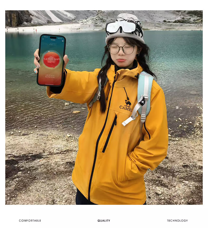 CAMEL (CAMEL) 【Wang Junkai's Choice - Rain God Cruiser】Outdoor 3-in-1 Fleece Assault Jacket 2025 New Model Coat 5