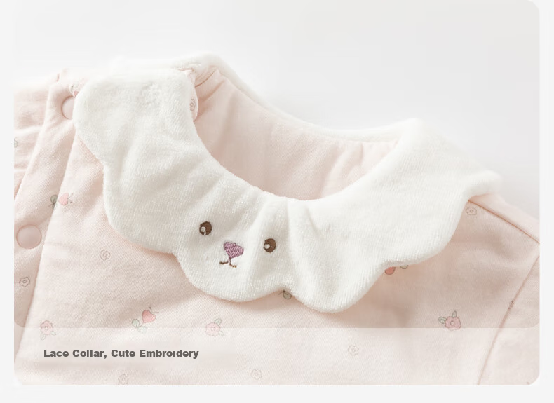 DAVE & BELLA Newborn Clothes, Warm Winter Outfit, New Year's Greeting, Baby Girl Padded Onesie, Infant Romper 5