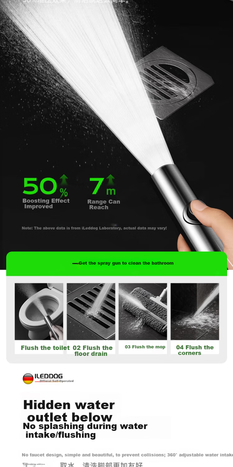 ILeddog [Germany] Shower Head Set, Home Full Piano Key Design, Bathroom High-Pressure Shower Head 8006 13